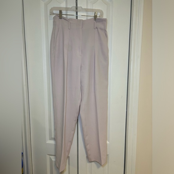 MNG Mango - Elegant Chic Feminine Office Wear Light Pink Trousers in Size USA 6 - Picture 1 of 7